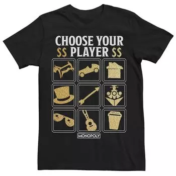 Мужская футболка Monopoly Choose Your Player Icons Licensed Character