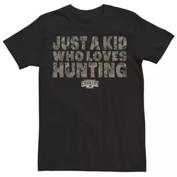 Мужская футболка Mossy Oak Break-Up Country "Просто парень, который любит охоту" камуфляж Licensed Character, черный