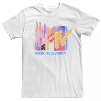 Мужская футболка MTV Neon Water Color Cactus с короткими рукавами Licensed Character