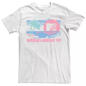 Мужская футболка MTV Retro Pastel Spring Break '99 с короткими рукавами Licensed Character, белый