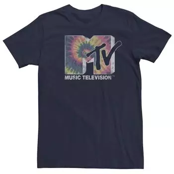 Мужская футболка MTV Vintage Faded Tie Dye со спиральным логотипом и короткими рукавами Licensed Character