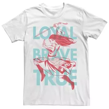 Мужская футболка Mulan Live Action Loyal Brave с накладным текстом True Text Disney