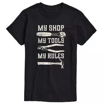 Мужская футболка My Shop My Tools My Rules с рисунком Licensed Character