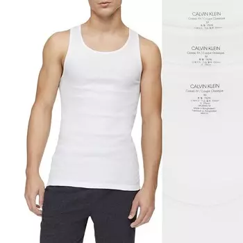 Мужская футболка на бретелях Calvin Klein (3 пары), белый