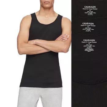 Мужская футболка на бретелях Calvin Klein (3 пары), черный