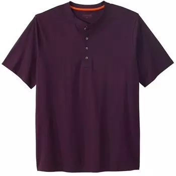 Мужская футболка на пуговицах с короткими рукавами Boulder Creek By Kingsize для больших и высоких тяжеловесов, цвет Deep Purple