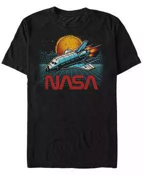 Мужская футболка NASA Epic Space Shuttle In Space с коротким рукавом Fifth Sun, черный