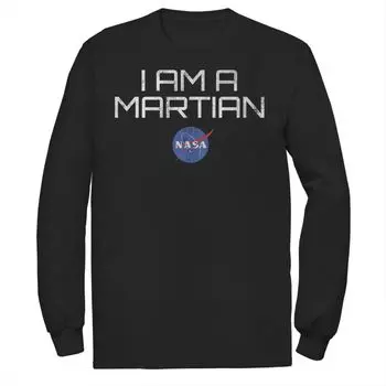 Мужская футболка NASA I Am A Martian с длинными рукавами и графикой с логотипом Licensed Character