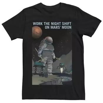 Мужская футболка NASA Work The Night Shift Licensed Character