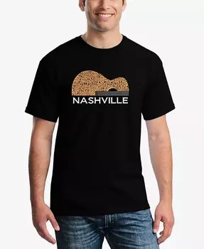 Мужская футболка Nashville с принтом гитары Word Art LA Pop Art, черный