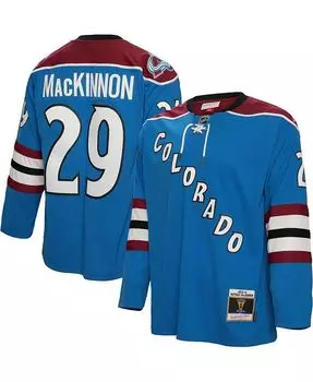 Мужская футболка Nathan MacKinnon Blue Colorado Avalanche 2013 Blue Line Player Mitchell & Ness, синий