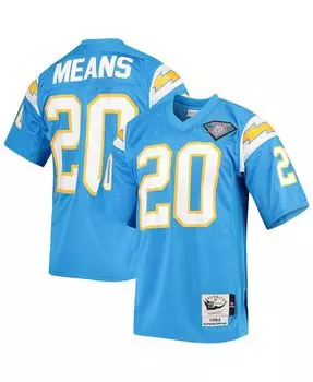 Мужская футболка natrone means powder blue los angeles chargers, аутентичная футболка для пенсионеров Mitchell & Ness, синий