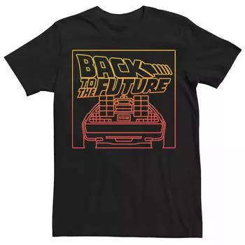 Мужская футболка «Назад в будущее» DeLorean с градиентной линией и рисунком Licensed Character