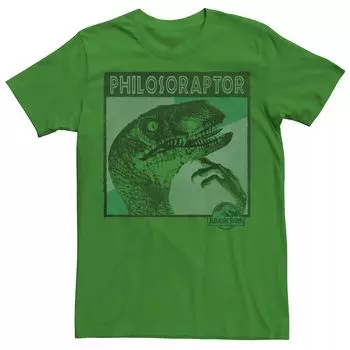 Мужская футболка неоновых цветов с парком Юрского периода Philosoraptor Licensed Character