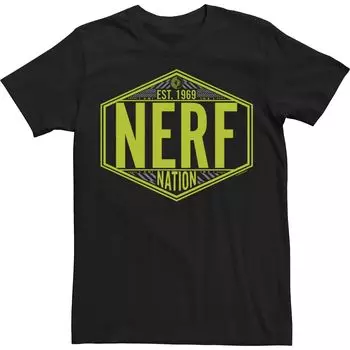 Мужская футболка Nerf Nation Est 1969 с неоновой эмблемой Licensed Character