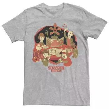 Мужская футболка Netflix Stranger Things D&D с анимированным групповым портретом Licensed Character