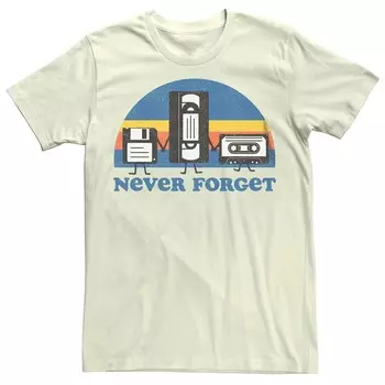 Мужская футболка Never Forget Retro Media с графикой Licensed Character, цвет Natural