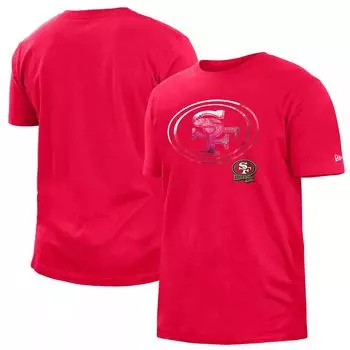 Мужская футболка New Era Scarlet San Francisco 49ers 2022 Sideline Ink Dye