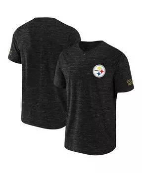 Мужская футболка NFL x Darius Rucker Collection от Black Pittsburgh Steelers Slub Henley Fanatics, черный