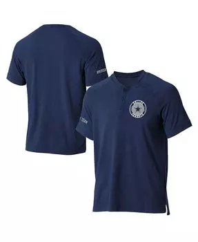 Мужская футболка NFL x Darius Rucker Collection Navy Dallas Cowboys стираная футболка Henley реглан Fanatics, синий