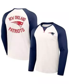 Мужская футболка NFL x Darius Rucker Collection от Cream, темно-синяя футболка реглан с длинными рукавами New England Patriots Fanatics, тан/бежевый