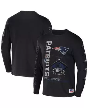 Мужская футболка nfl x staple black new england patriots с длинным рукавом с мировым именем NFL Properties, черный