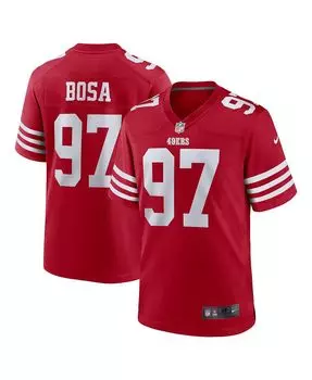 Мужская футболка nick bosa scarlet san francisco 49ers player game Nike