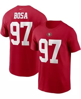 Мужская футболка nick bosa scarlet san francisco 49ers с именем и номером Nike