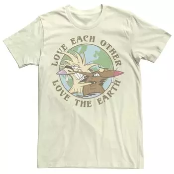 Мужская футболка Nickelodeon Angry Beavers Love Other Love The Earth Licensed Character