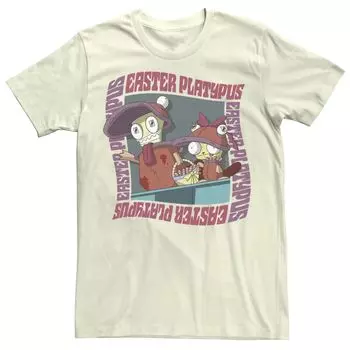 Мужская футболка Nickelodeon Invader Zim с пасхальным утконосом Licensed Character