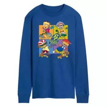 Мужская футболка Nickelodeon Rocket Power Grid с длинным рукавом Licensed Character, синий