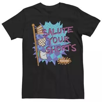 Мужская футболка Nickelodeon Salute Your Shorts с короткими рукавами и брызгами краски Licensed Character