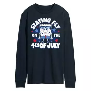 Мужская футболка Nickelodeon SpongeBob SquarePants Fly On 4 с длинными рукавами и рисунком