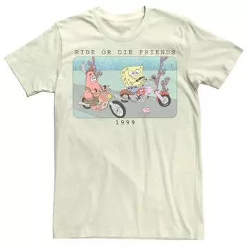 Мужская футболка Nickelodeon SpongeBob SquarePants Ride Or Die Friends 1999 с портретом Licensed Character