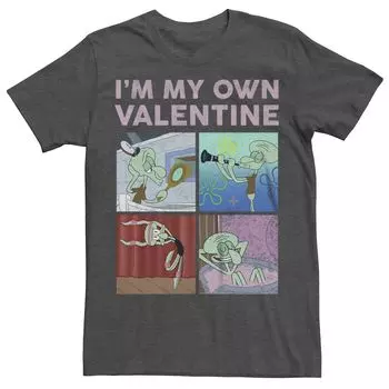 Мужская футболка Nickelodeon SpongeBob SquarePants Squidward I'm My Own Valentine с рисунком Валентина Licensed Character
