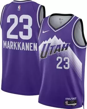 Мужская футболка Nike City Edition Utah Jazz Lauri Markkanen #23 Purple Swingman 2023-24