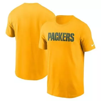 Мужская футболка Nike Gold Green Bay Packers Primetime Wordmark Essential, цвет Pkr Gold