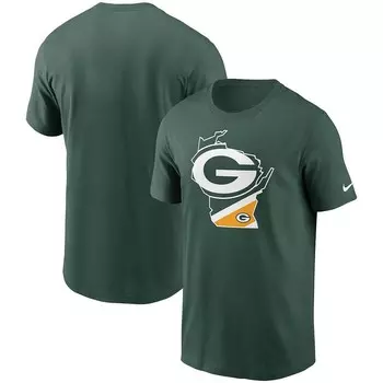 Мужская футболка Nike Green Green Bay Packers Hometown Collection Wisconsin, цвет Pkr Green