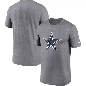 Мужская футболка Nike Heather Charcoal Dallas Cowboys Legend Logo Performance