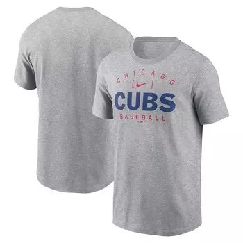 Мужская футболка Nike Heather Grey Chicago Cubs Home Team Athletic Arch, цвет Cub Grey