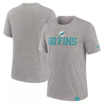 Мужская футболка Nike Heather Grey Miami Dolphins Blitz Tri-Blend, цвет Dol Grey