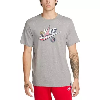 Мужская футболка Nike Heather Grey Paris Saint-Germain Futura, цвет Psg Grey