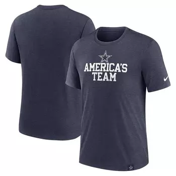 Мужская футболка Nike Heather Navy Dallas Cowboys Blitz Tri-Blend, цвет Cow Navy
