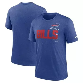 Мужская футболка Nike Heather Royal Buffalo Bills Team Tri-Blend, цвет Bil Blue