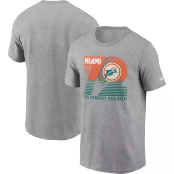 Мужская футболка Nike Heathered Grey Miami Dolphins Hometown Collection 1972