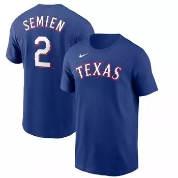 Мужская футболка Nike Marcus Semien Royal Texas Rangers с именем и номером