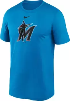 Мужская футболка Nike Miami Marlins Teal Fuse Logo Legend