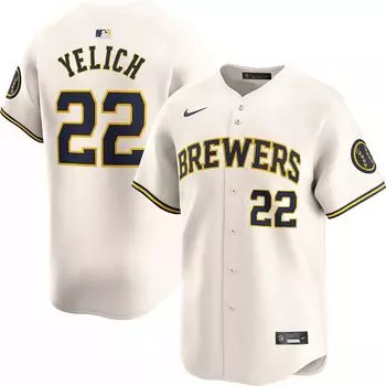 Мужская футболка Nike Milwaukee Brewers Christian Yelich #22 White Limited Vapor