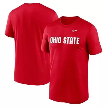 Мужская футболка Nike Scarlet Ohio State Buckeyes Primetime Legend Wordmark, цвет Osu Red
