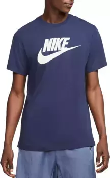 Мужская футболка Nike Sportswear Icon Futura с рисунком, цвет Midnight Navy/White